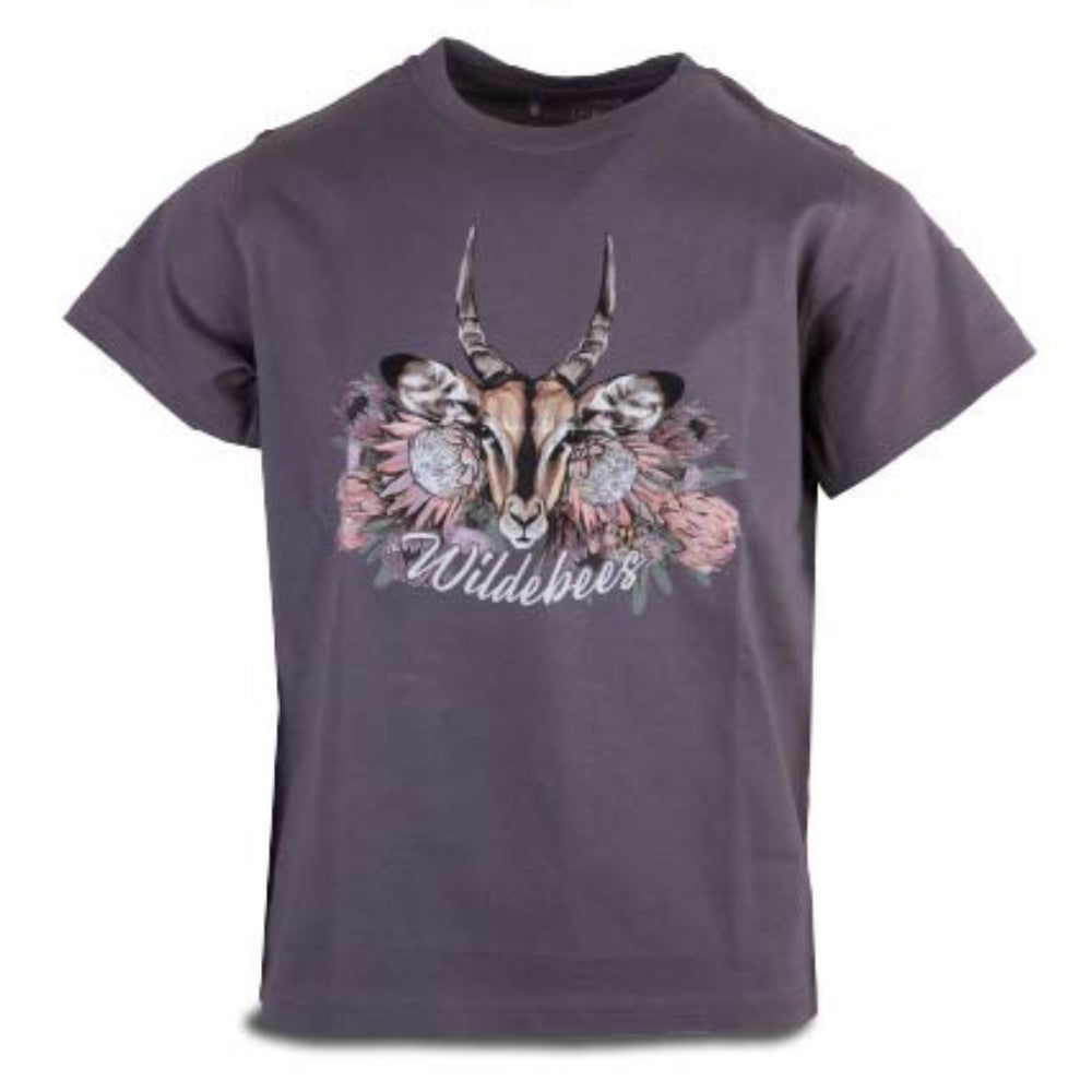 Wildebees Girls Spring Protea Bloom Tee Wild Dove