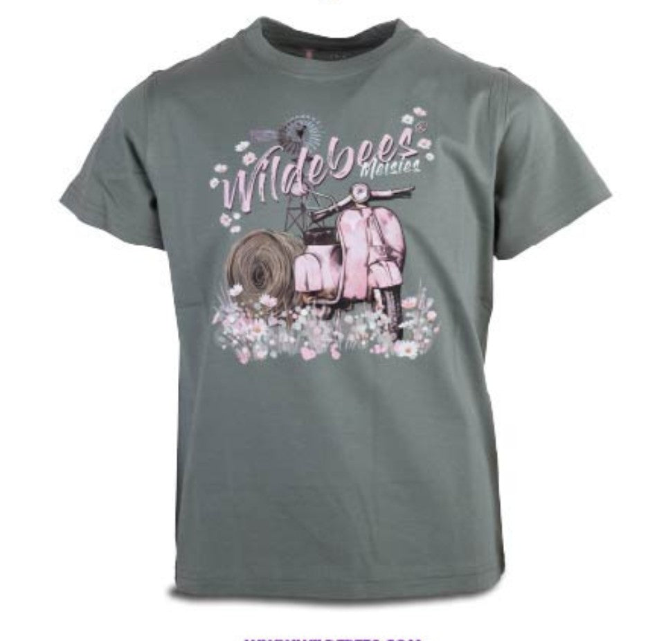 Wildebees Girls Vintage Vespa Tee Pistachio