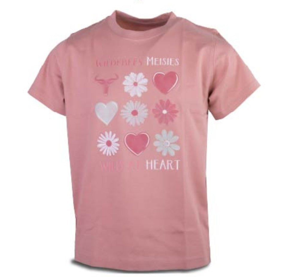 Wildebees Girls Wild At Heart Tee Pearl Pink