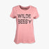 Wildebees Ladies Vintage Dots Short Sleeve Tee in blush pink, featuring a &