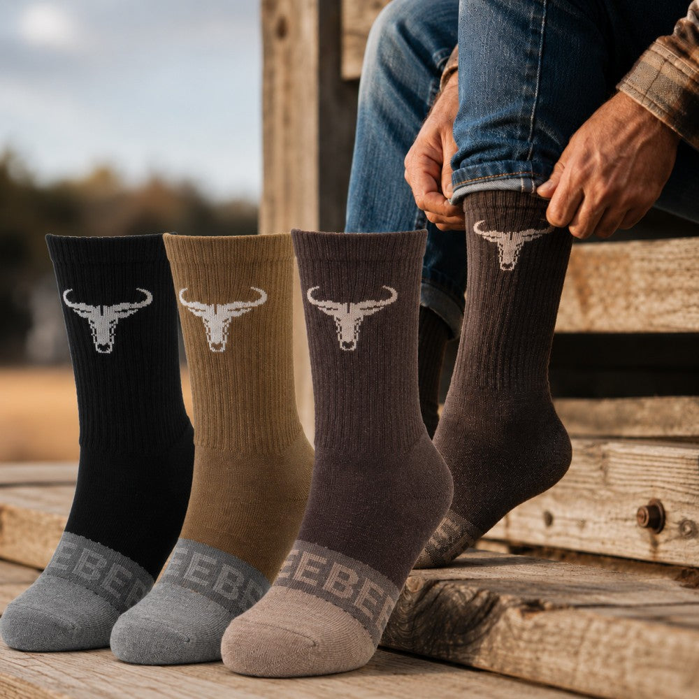 Wildebees Mens 3 Pack Socks Black Olive Taupe