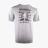 Wildebees Mens Barbed Skull Short Sleeve Tee in grey with a prominent puff print barbed wire and skull graphic on the front.