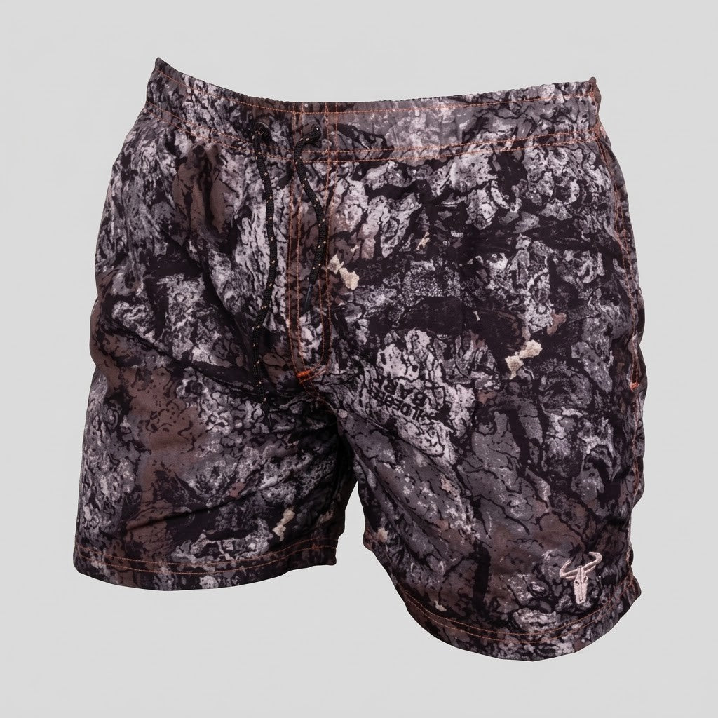 Wildebees Mens Camo Swim Shorts Bark