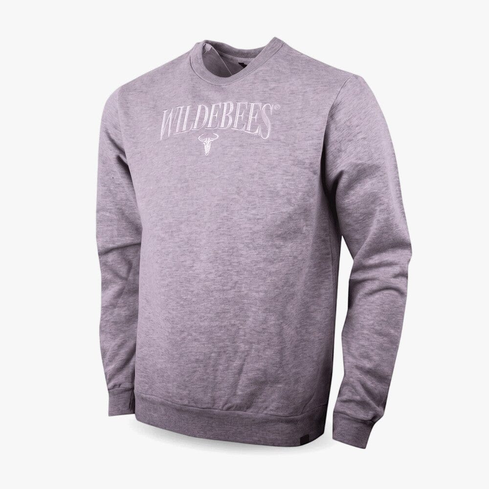 Wildebees Mens Embroid Crew Sweat Grey Mel | Wildebees