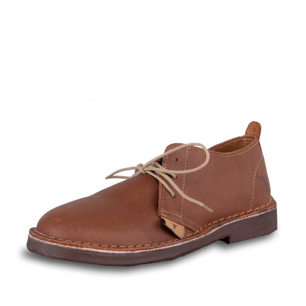 Wildebees Mens Jeremy 11 Laceup Leather Shoe Tan