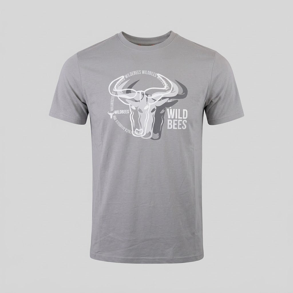 Wildebees Mens Logos In Motion Tee Pewter