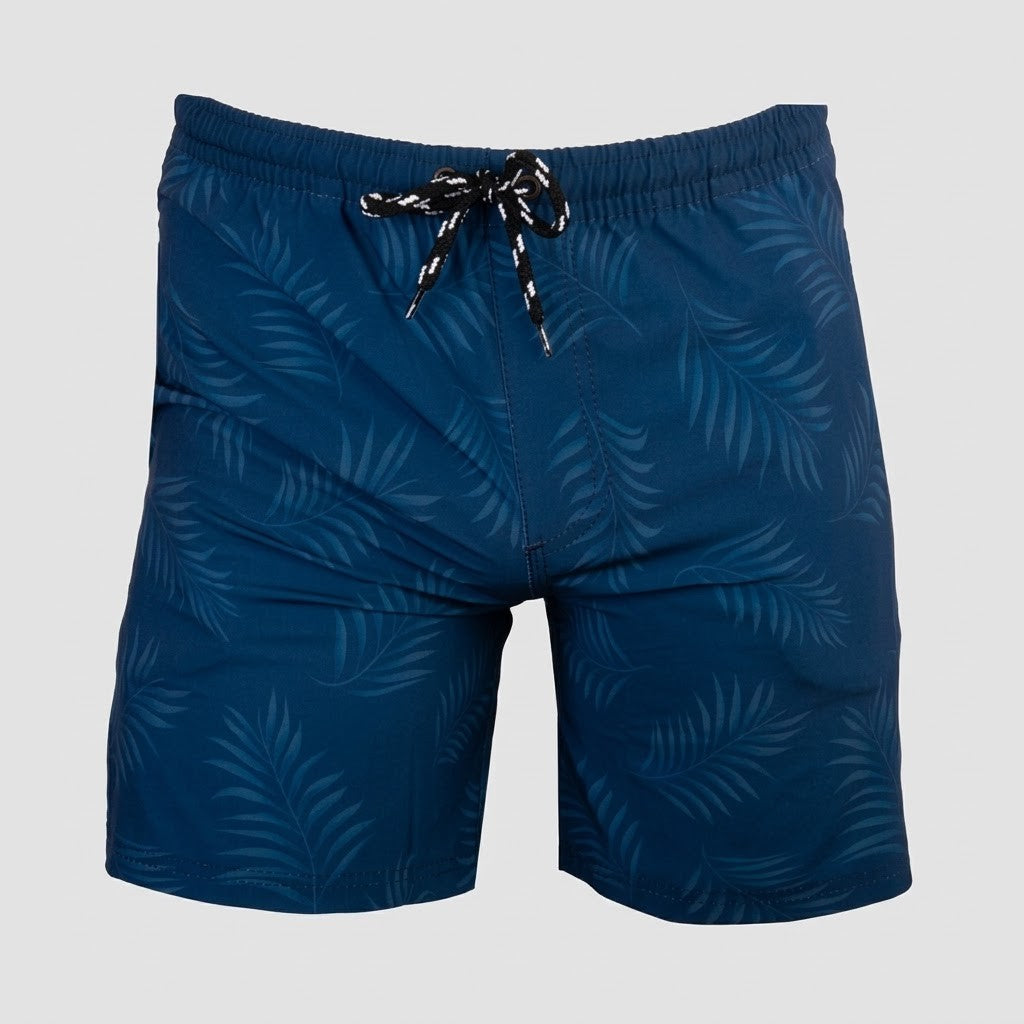 Wildebees Mens Printed Swim Shorts Indigo