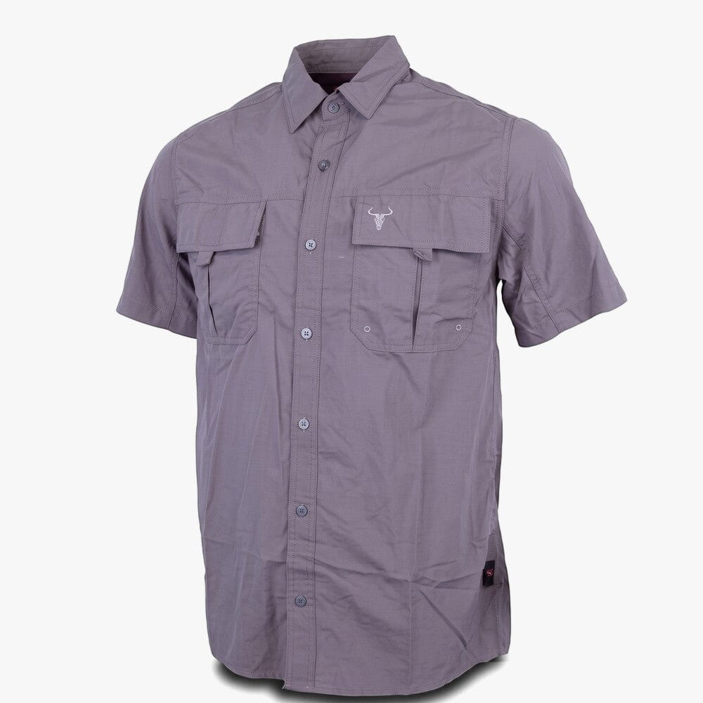 Wildebees Mens Tech Short Sleeve Vented Shirt Charcoal | Wildebees