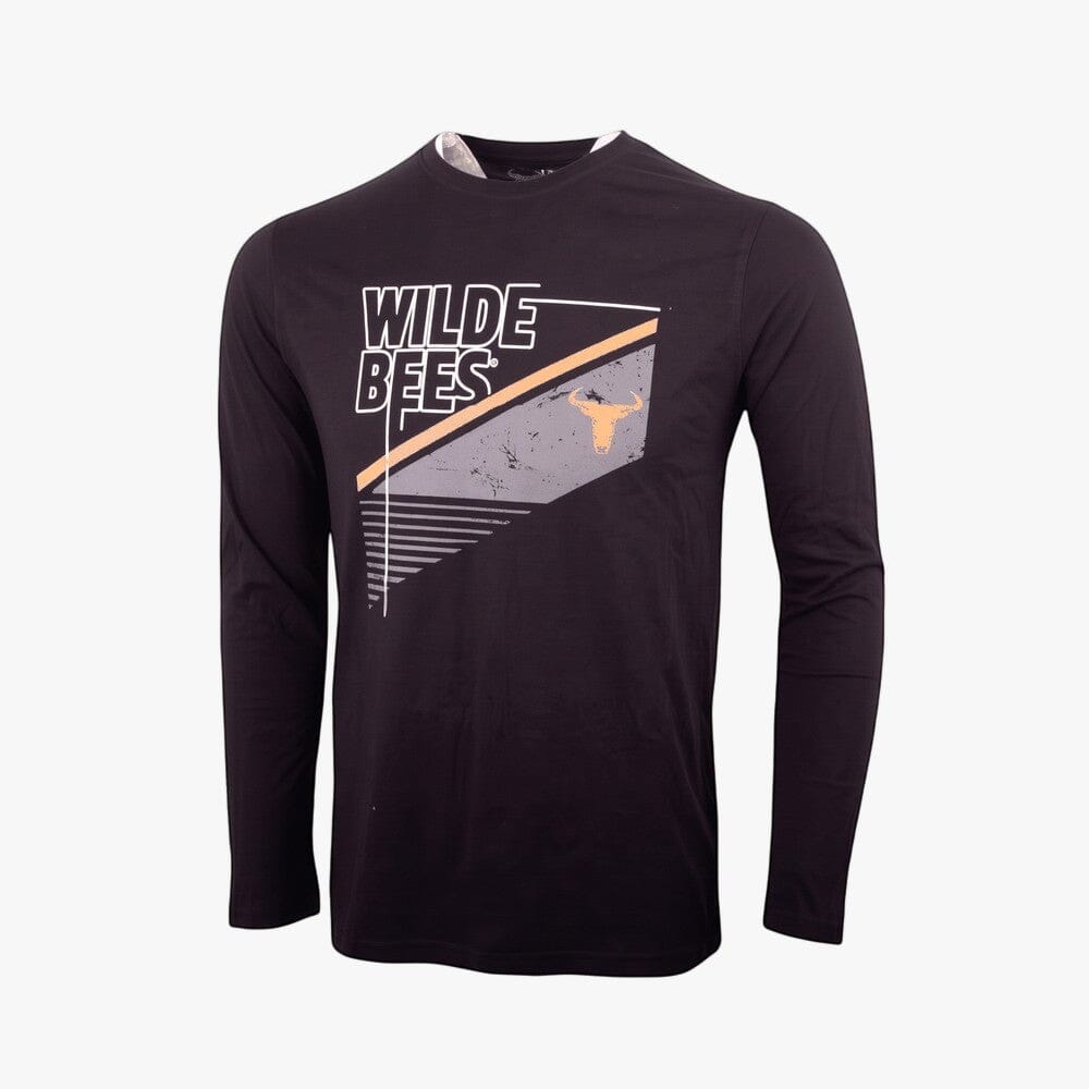 Wildebees Mens Trendy Urban Tech Long Sleeve Tee Black | Wildebees
