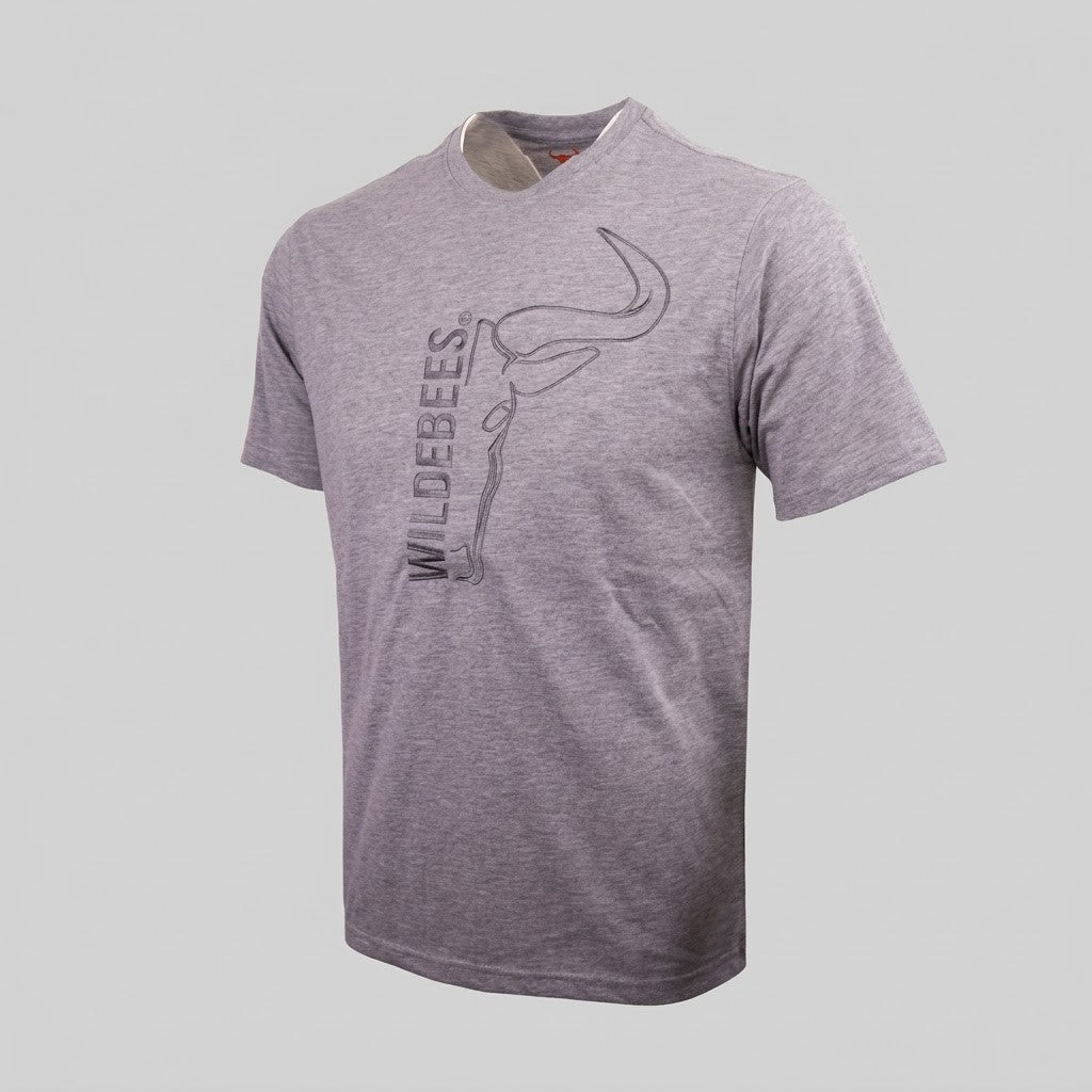 Wildebees Mens Vertical Peeping Short Sleeve Tee Grey Mel