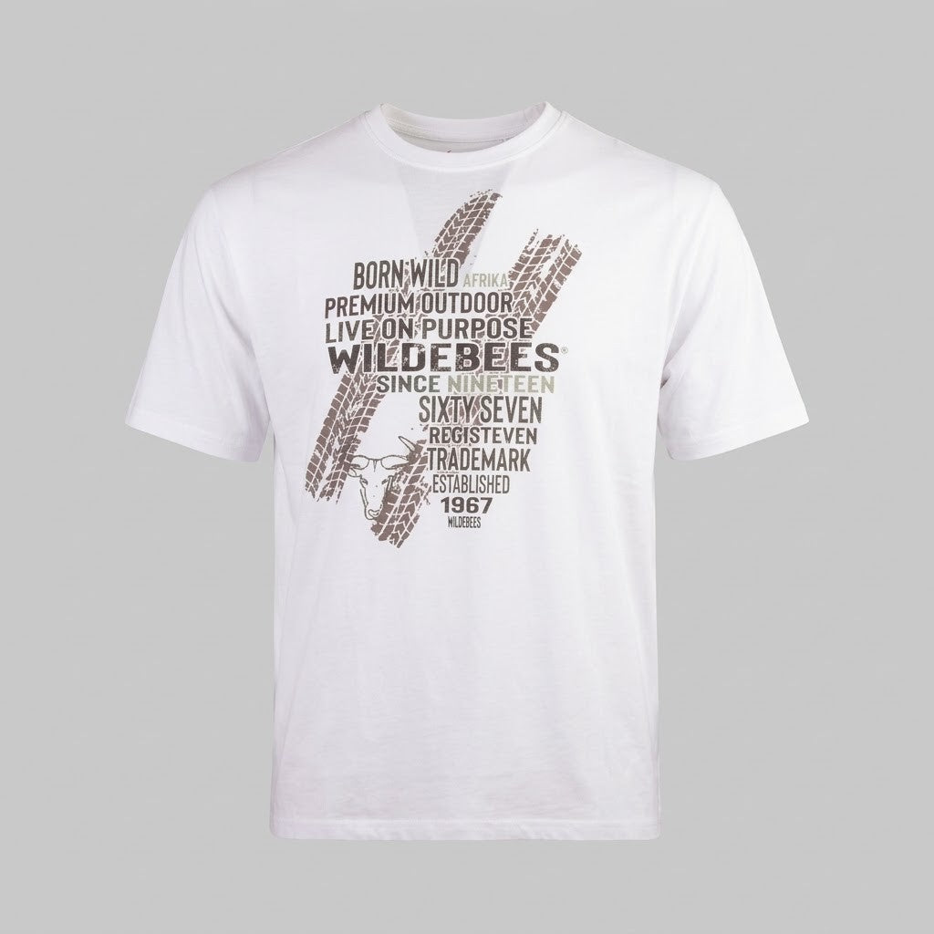 Wildebees Mens Voice Of Afrika Tee White