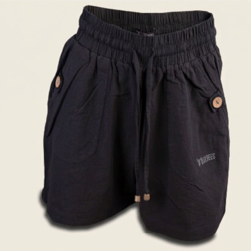 Wildebees Womens Elasticated Weekend 12Cm Shorts Black