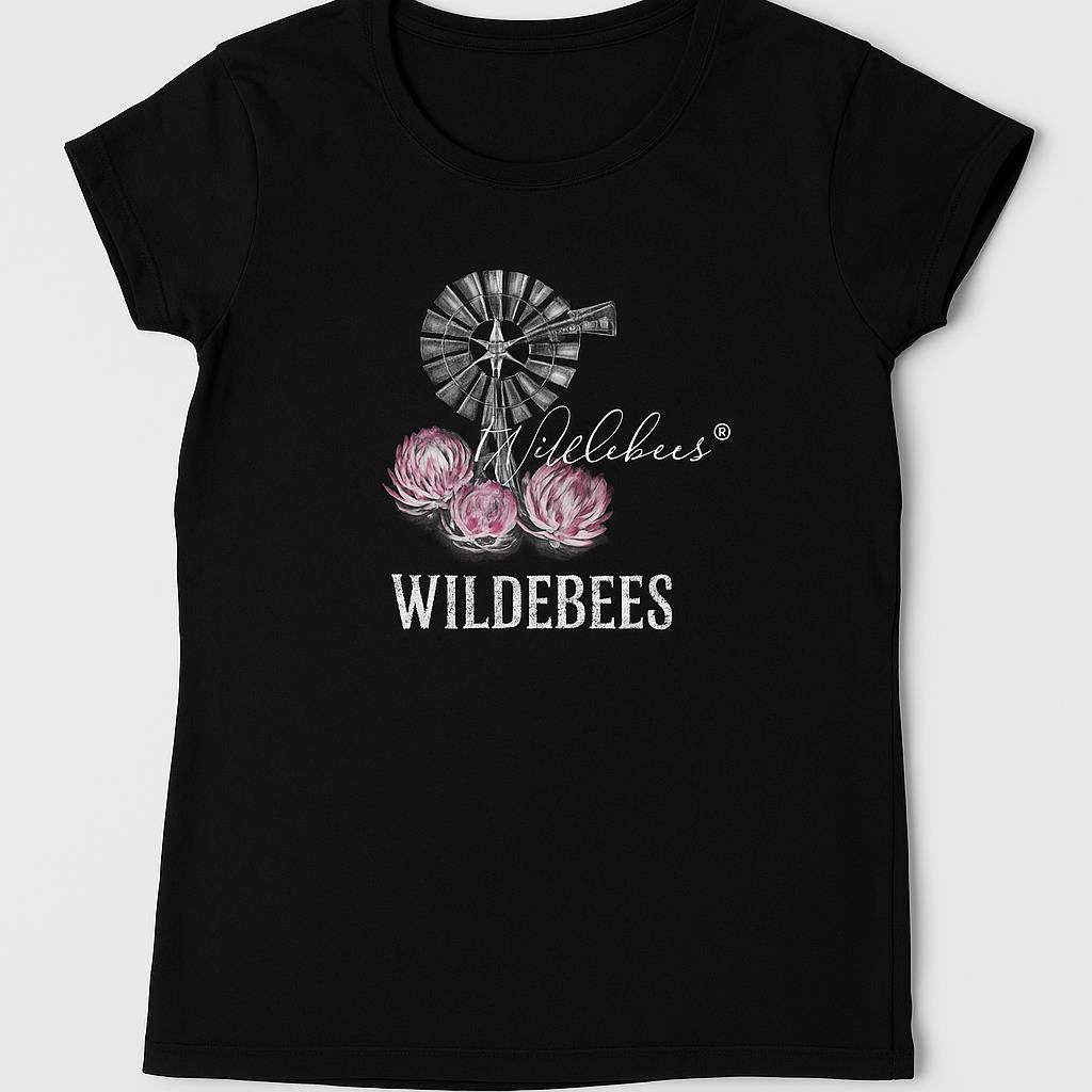 Wildebees Womens Protea Windmill Tee Black
