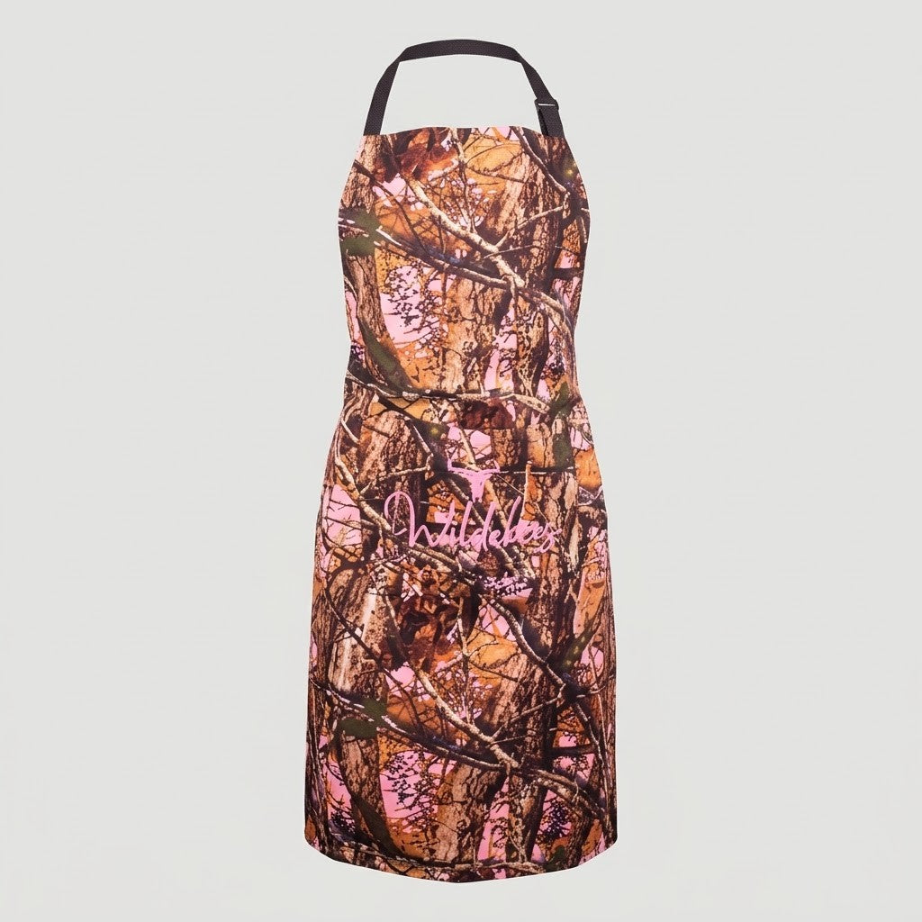 Wildebees Womens Voorskoot Braai Apron Pink Sekelbos