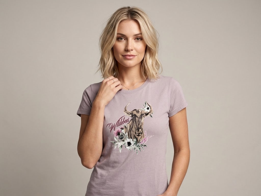 Wildebees Womens Wisteria Short Sleeve Tee Latte Mel